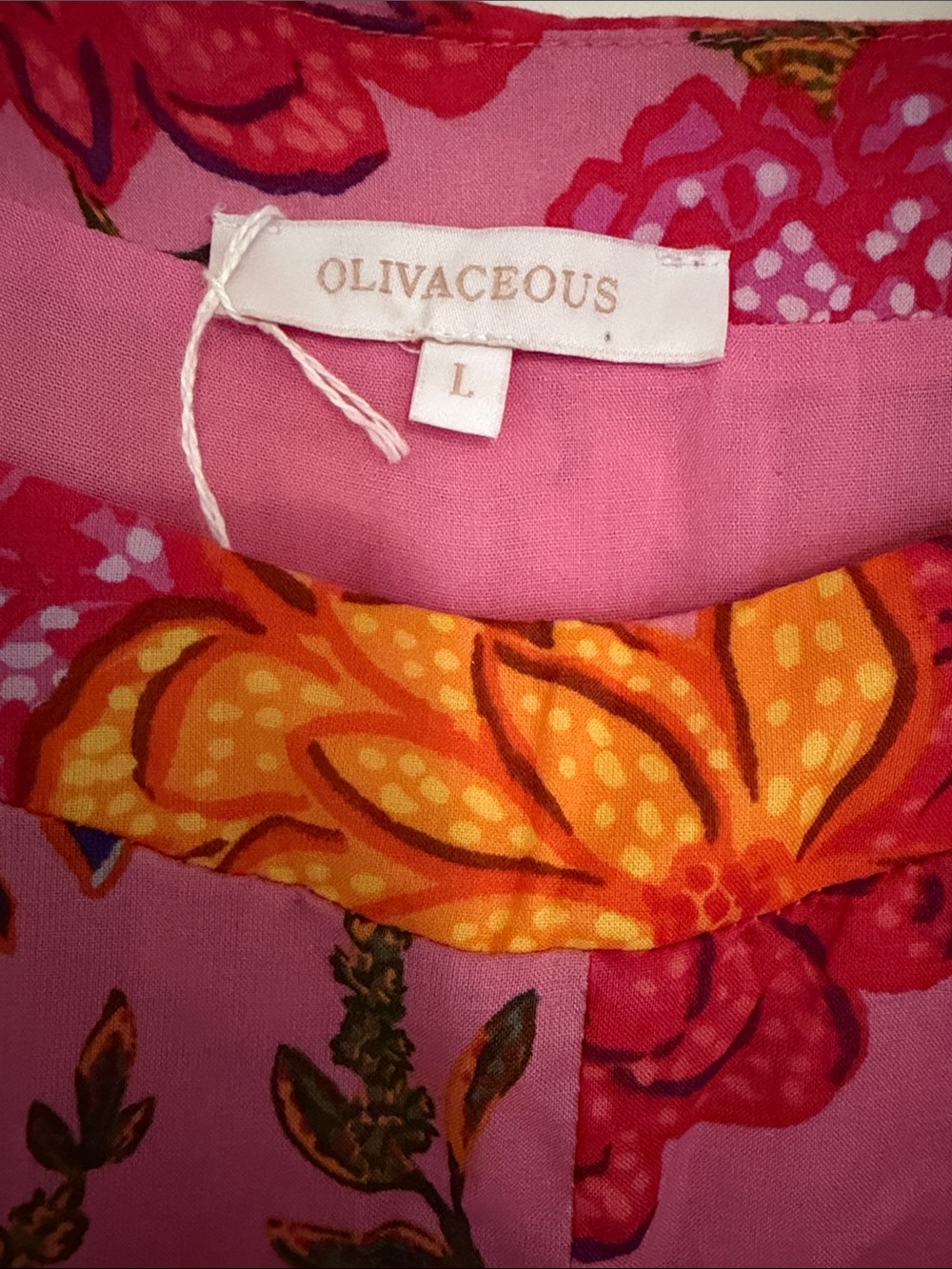 Women’s Boutique Pink Floral Sun Dress with Ruffle Straps - Picture 2 of 3